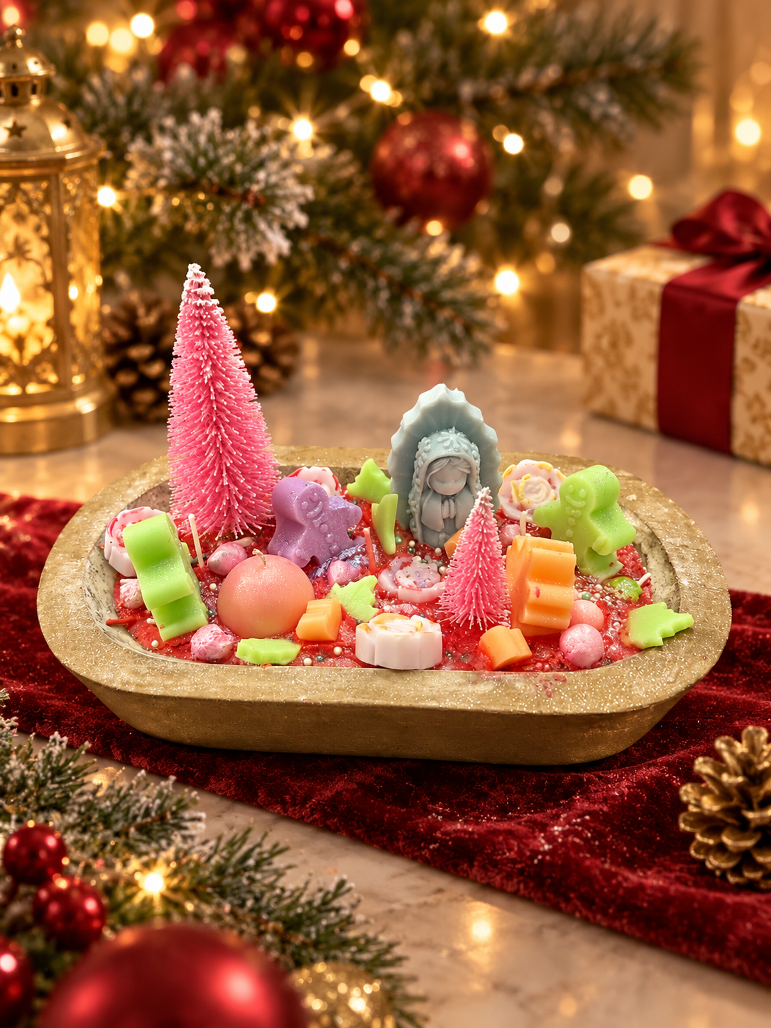 Christmas Candy Village Candle